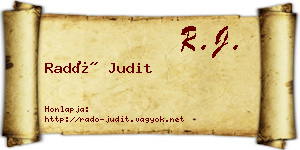 Radó Judit névjegykártya