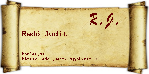 Radó Judit névjegykártya